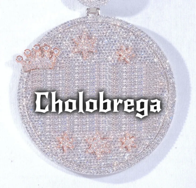 CUSTOM LETTER NECKLACE 3D BIG CROWN DISC sold by The GUU Shop