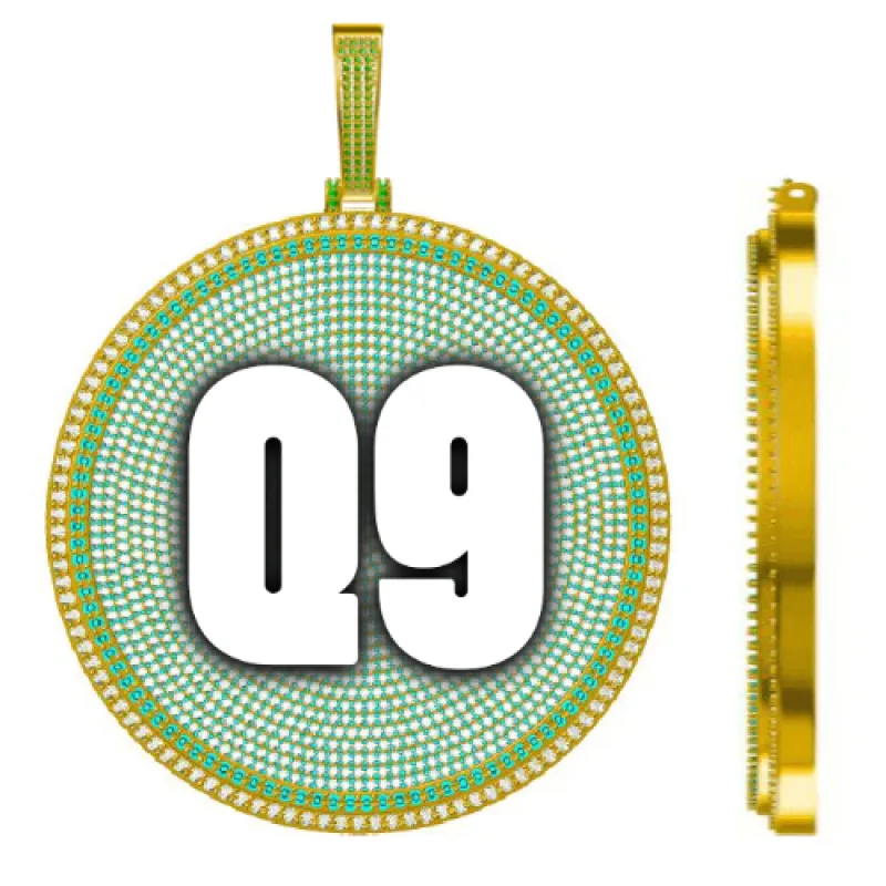 CUSTOM LETTER NECKLACE 3D BIG DISC sold by The GUU Shop