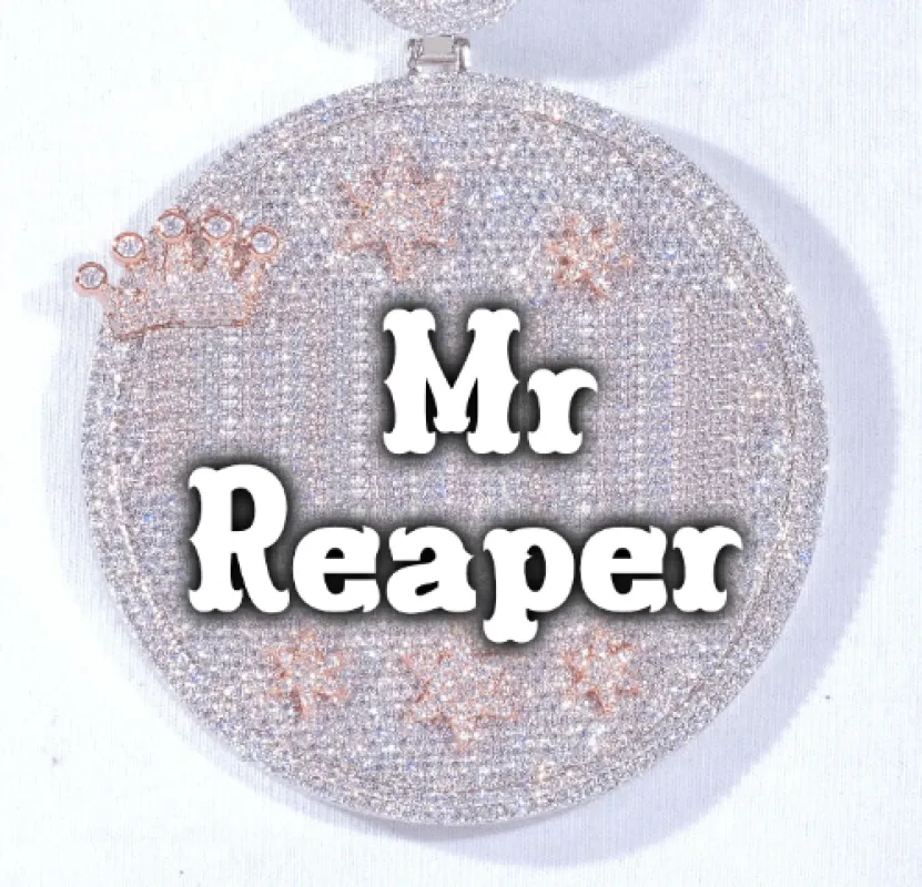 CUSTOM LETTER NECKLACE 3D BIG CROWN DISC sold by The GUU Shop