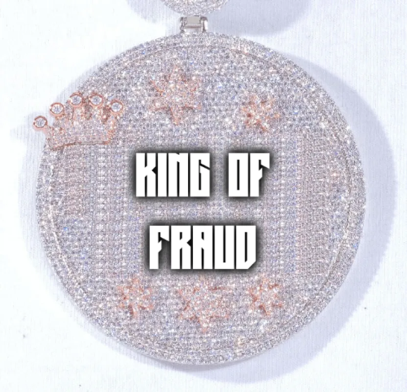 CUSTOM LETTER NECKLACE 3D BIG CROWN DISC sold by The GUU Shop