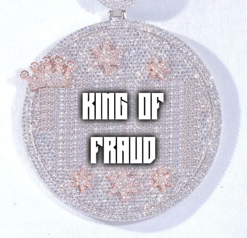 CUSTOM LETTER NECKLACE 3D BIG CROWN DISC sold by The GUU Shop