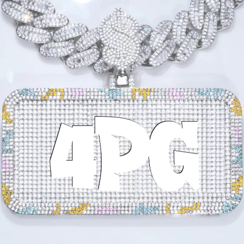 CUSTOM LETTER NECKLACE 3D COLORFUL SQUARE sold by The GUU Shop