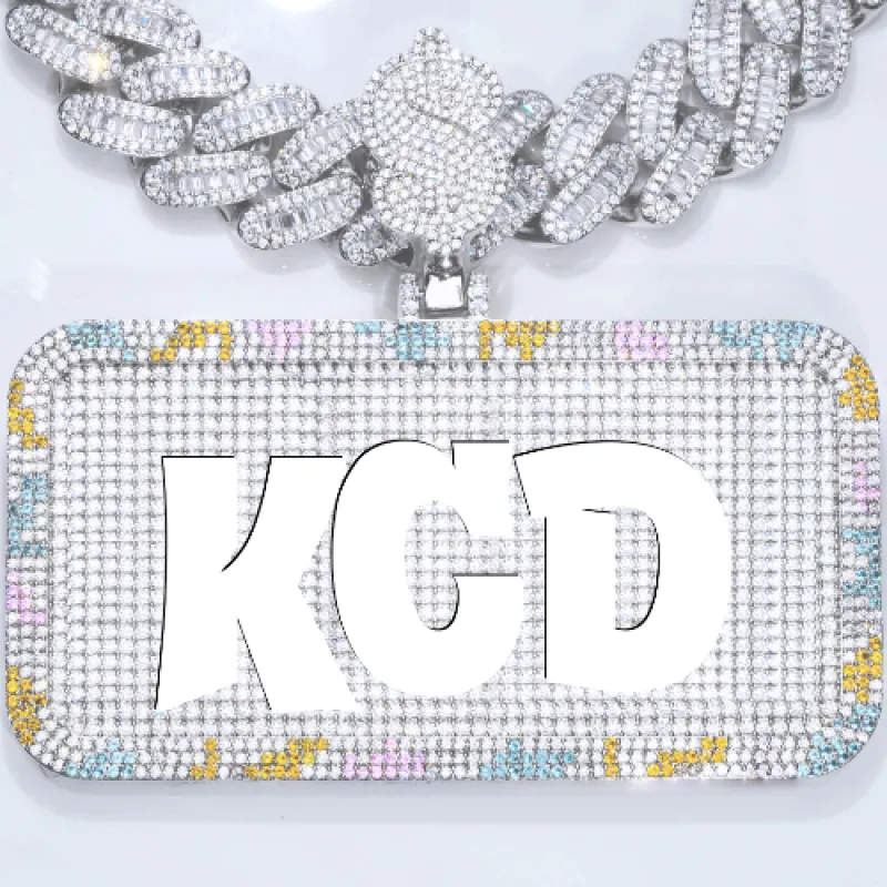 CUSTOM LETTER NECKLACE 3D COLORFUL SQUARE sold by The GUU Shop