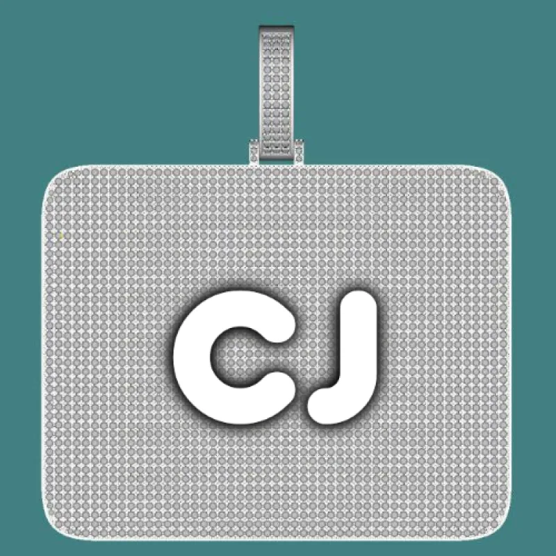 CUSTOM LETTER NECKLACE 3D BIG SQUARE sold by The GUU Shop