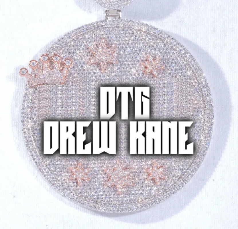 CUSTOM LETTER NECKLACE 3D BIG CROWN DISC sold by The GUU Shop