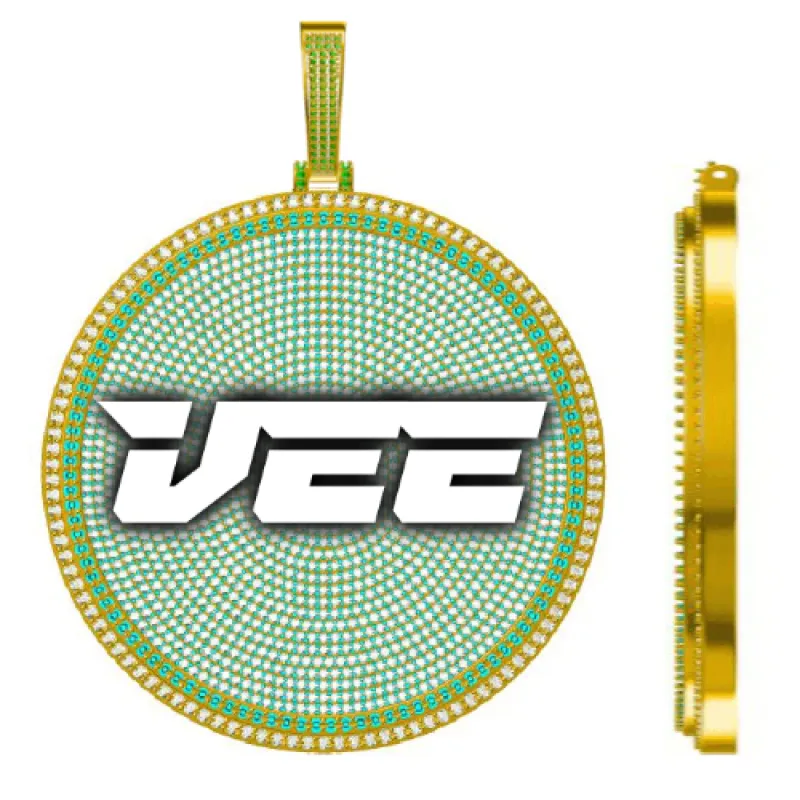 CUSTOM LETTER NECKLACE 3D BIG DISC sold by The GUU Shop