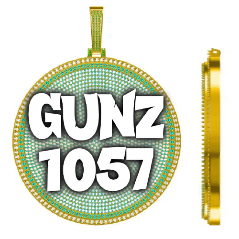 CUSTOM LETTER NECKLACE 3D BIG DISC sold by The GUU Shop