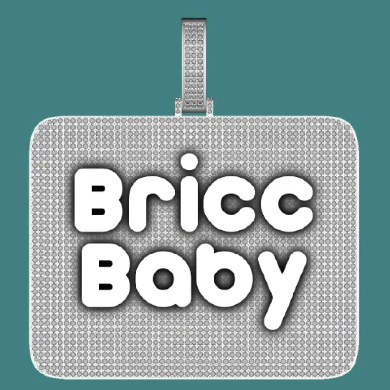 CUSTOM LETTER NECKLACE 3D BIG SQUARE sold by The GUU Shop