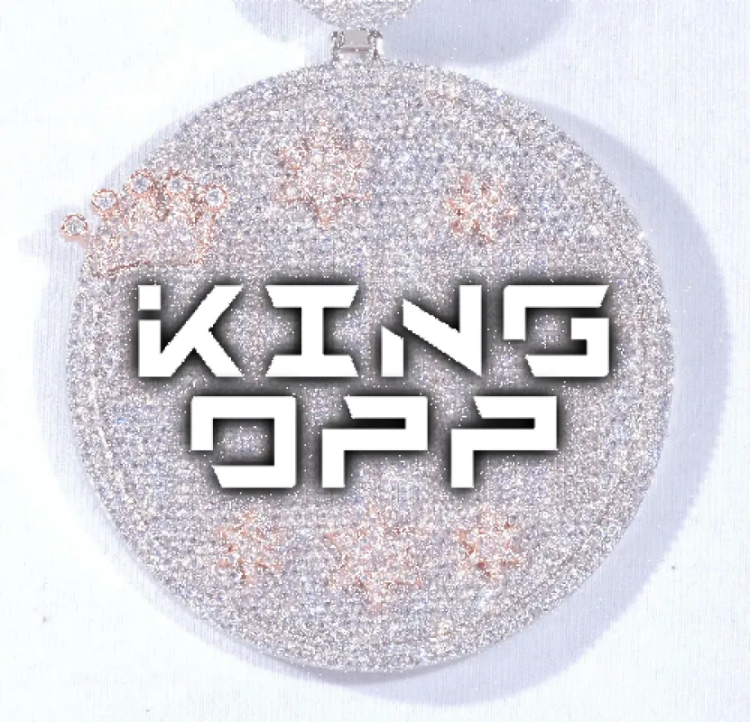 CUSTOM LETTER NECKLACE 3D BIG CROWN DISC sold by The GUU Shop