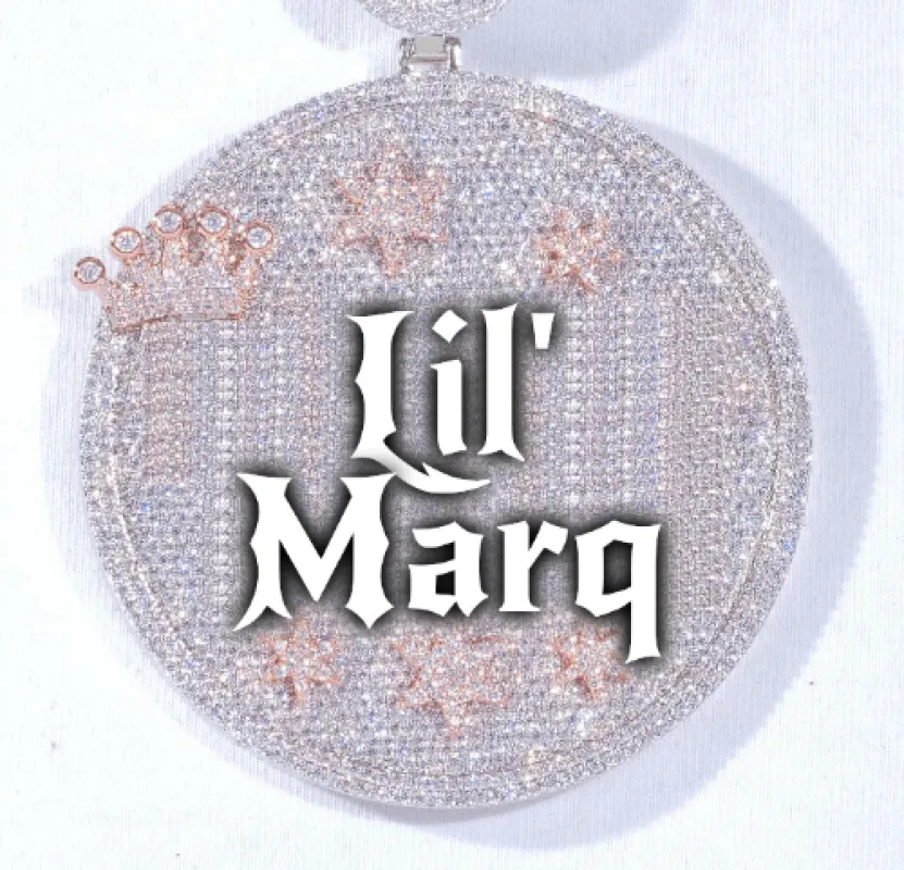 CUSTOM LETTER NECKLACE 3D BIG CROWN DISC made by The GUU Shop