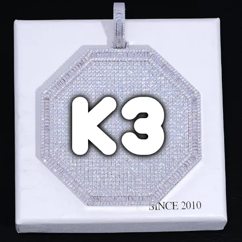 CUSTOM LETTER NECKLACE 3D BIG OCTAGON sold by The GUU Shop