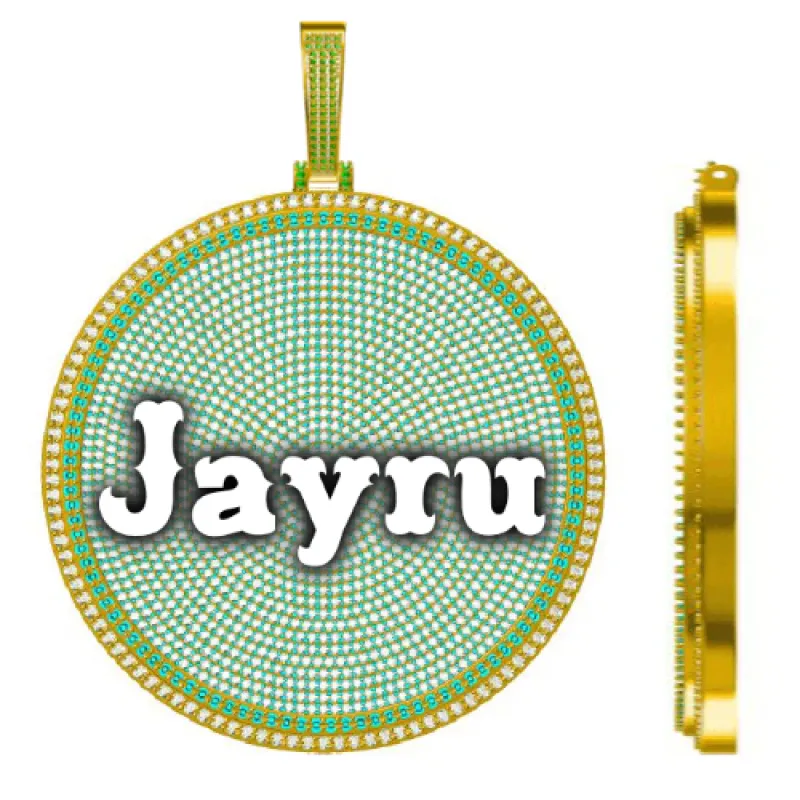 CUSTOM LETTER NECKLACE 3D BIG DISC made by The GUU Shop