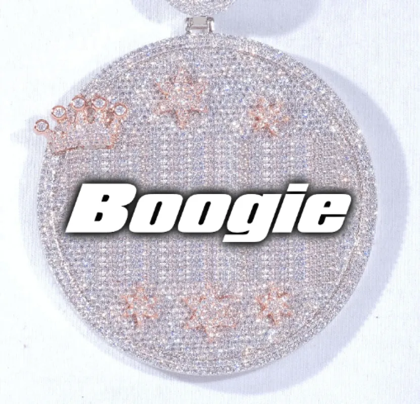 CUSTOM LETTER NECKLACE 3D BIG CROWN DISC sold by The GUU Shop