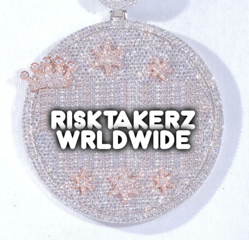 CUSTOM LETTER NECKLACE 3D BIG CROWN DISC sold by The GUU Shop