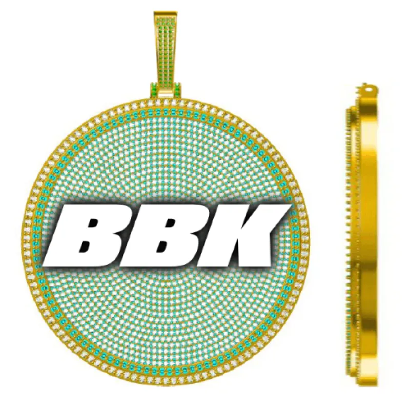 CUSTOM LETTER NECKLACE 3D BIG DISC sold by The GUU Shop