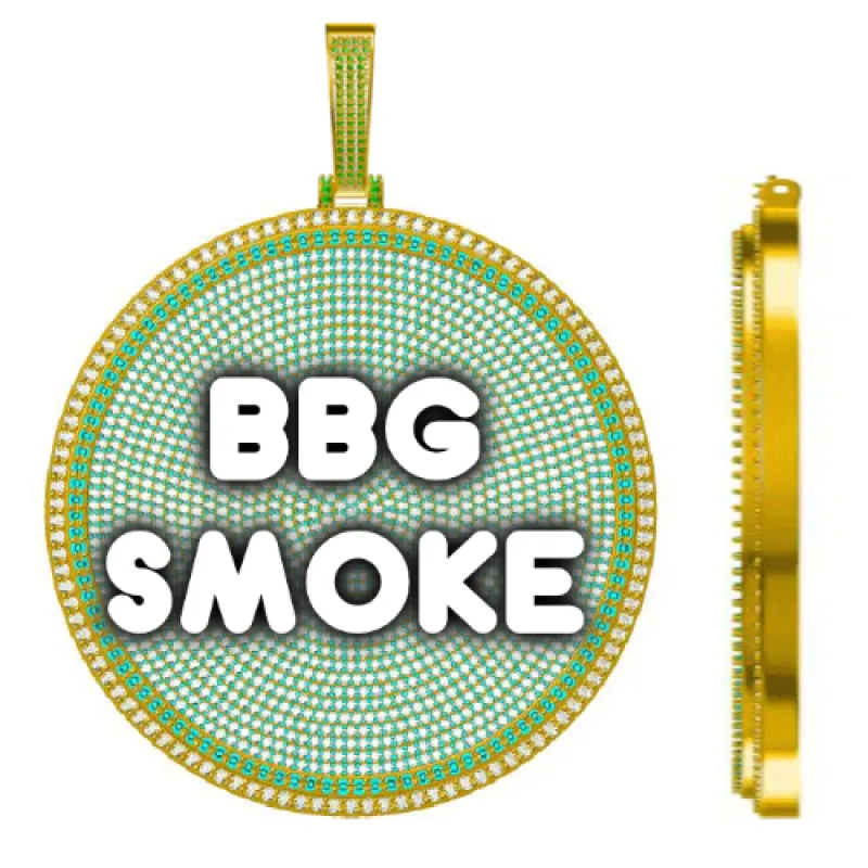 CUSTOM LETTER NECKLACE 3D BIG DISC sold by The GUU Shop