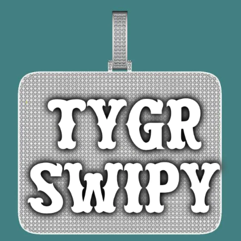 CUSTOM LETTER NECKLACE 3D BIG SQUARE sold by The GUU Shop