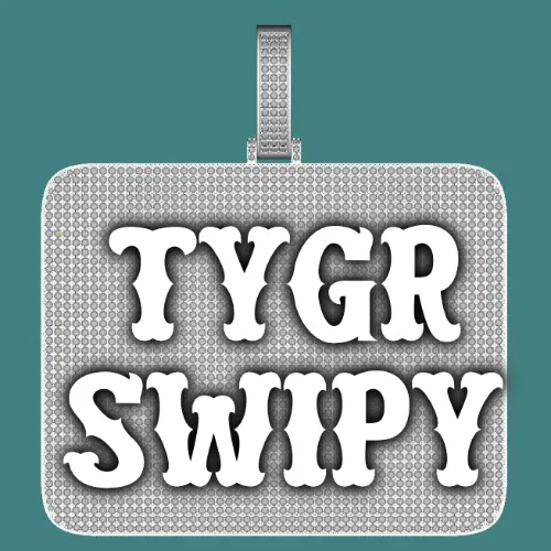 CUSTOM LETTER NECKLACE 3D BIG SQUARE sold by The GUU Shop