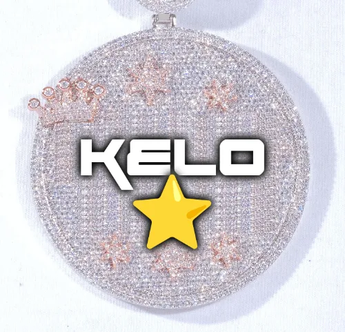 CUSTOM LETTER NECKLACE 3D BIG CROWN DISC sold by The GUU Shop