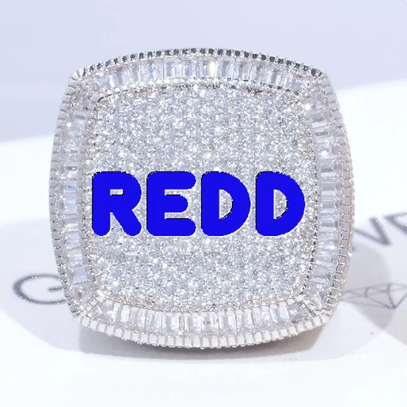 CUSTOM LETTER 3D ICED RING sold by The GUU Shop