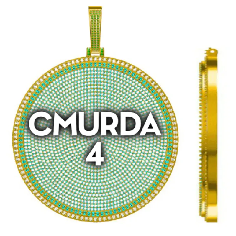 CUSTOM LETTER NECKLACE 3D BIG DISC sold by The GUU Shop