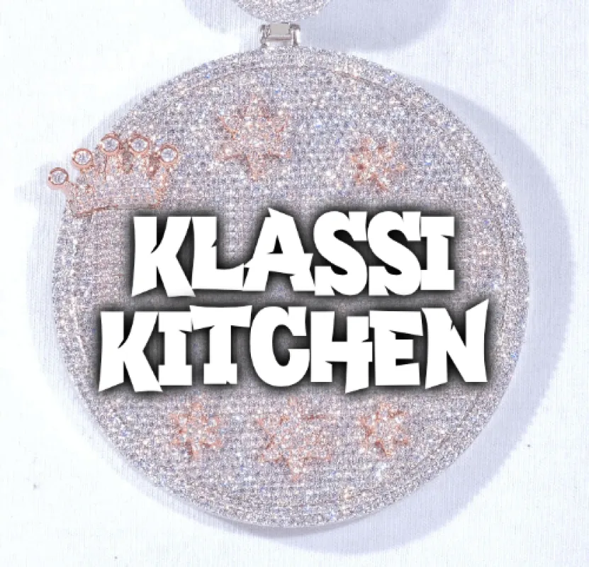 CUSTOM LETTER NECKLACE 3D BIG CROWN DISC sold by The GUU Shop