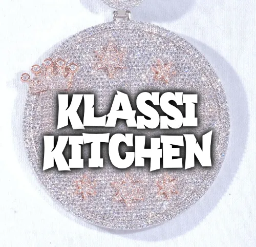 CUSTOM LETTER NECKLACE 3D BIG CROWN DISC sold by The GUU Shop