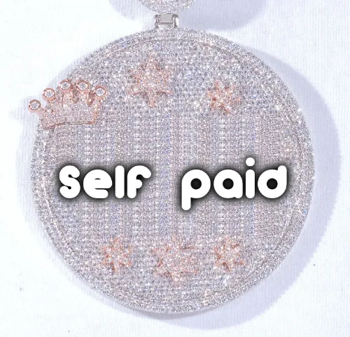 CUSTOM LETTER NECKLACE 3D BIG CROWN DISC sold by The GUU Shop