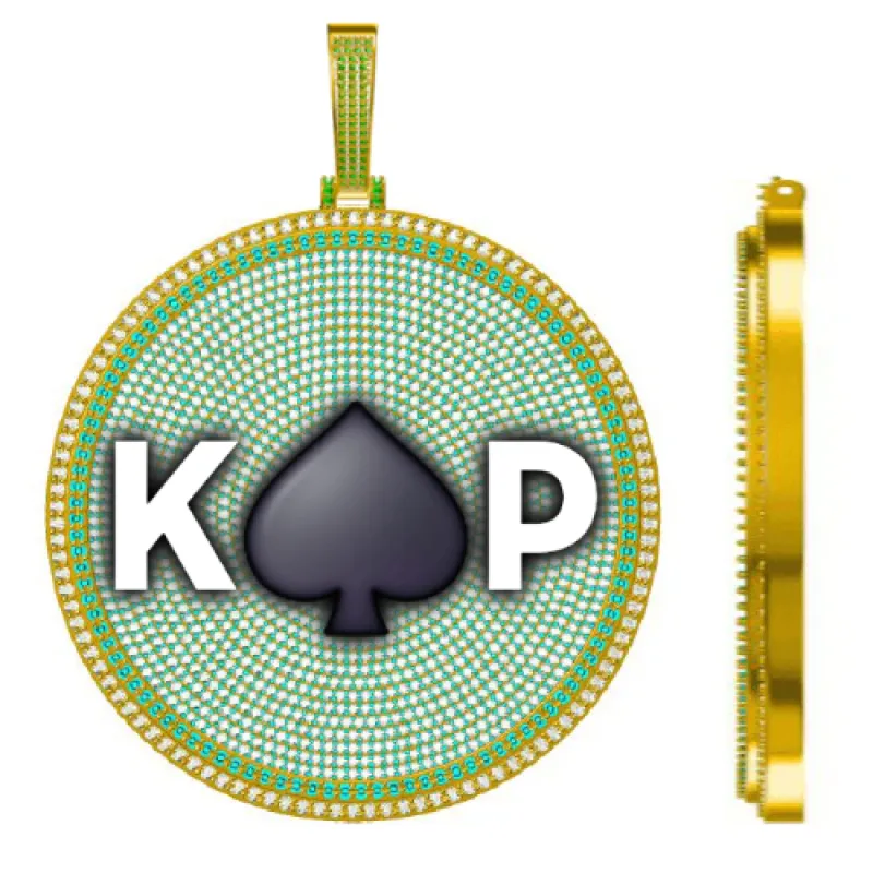 CUSTOM LETTER NECKLACE 3D BIG DISC sold by The GUU Shop