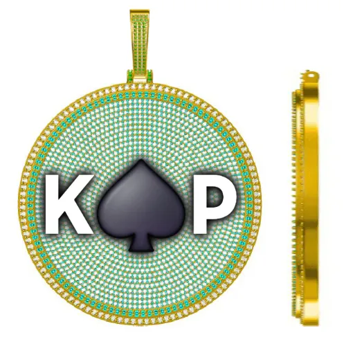 CUSTOM LETTER NECKLACE 3D BIG DISC sold by The GUU Shop