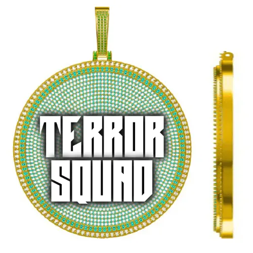 CUSTOM LETTER NECKLACE 3D BIG DISC sold by The GUU Shop