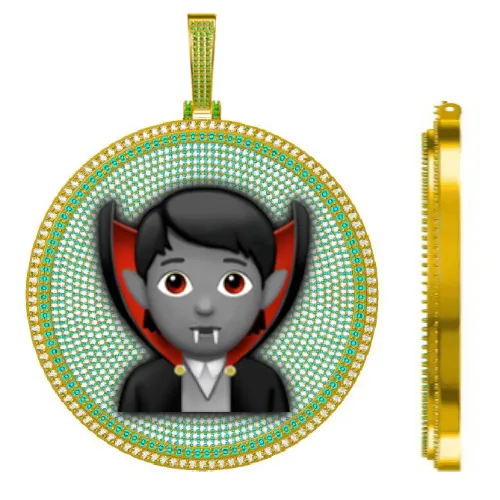 CUSTOM LETTER NECKLACE 3D BIG DISC sold by The GUU Shop