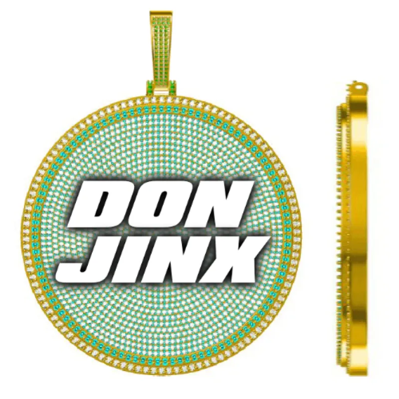 CUSTOM LETTER NECKLACE 3D BIG DISC sold by The GUU Shop