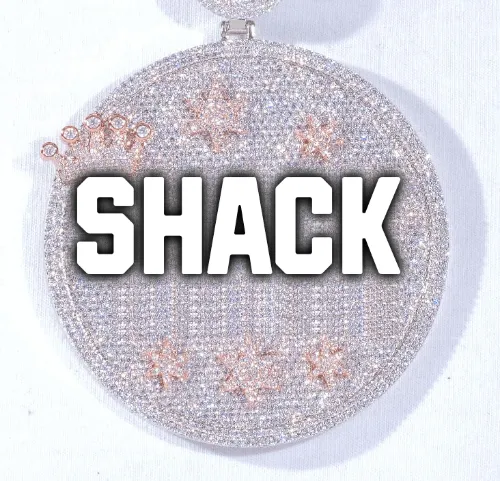 CUSTOM LETTER NECKLACE 3D BIG CROWN DISC sold by The GUU Shop