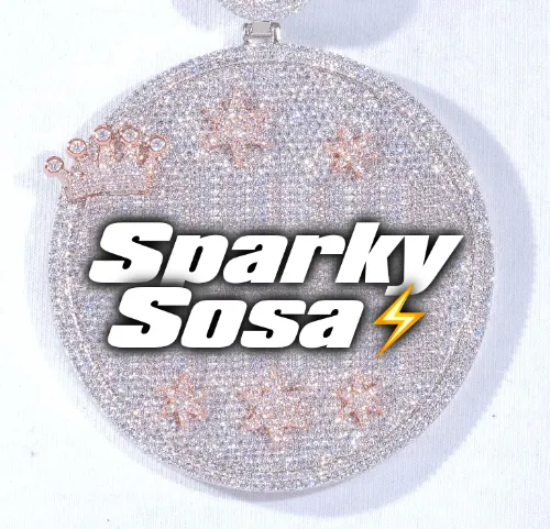 CUSTOM LETTER NECKLACE 3D BIG CROWN DISC sold by The GUU Shop