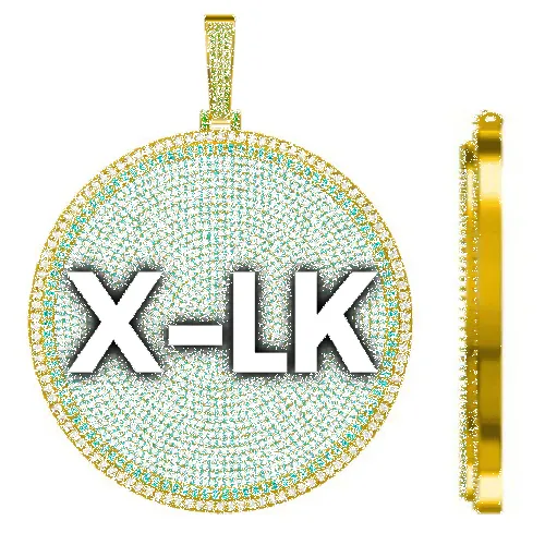 CUSTOM LETTER NECKLACE 3D BIG DISC sold by The GUU Shop