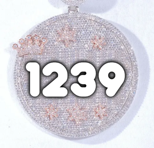 CUSTOM LETTER NECKLACE 3D BIG CROWN DISC sold by The GUU Shop