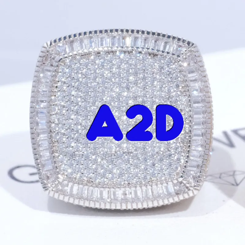 CUSTOM LETTER 3D ICED RING sold by The GUU Shop