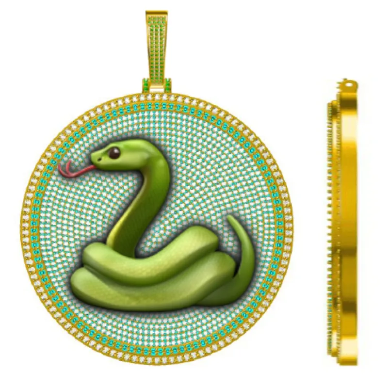 CUSTOM LETTER NECKLACE 3D BIG DISC sold by The GUU Shop