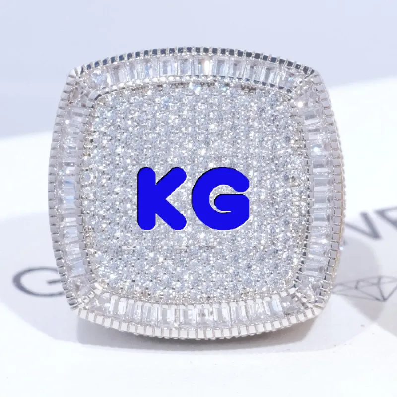 CUSTOM LETTER 3D ICED RING sold by The GUU Shop