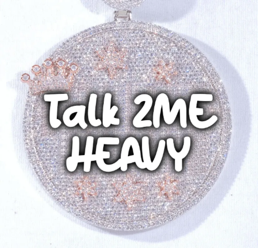 CUSTOM LETTER NECKLACE 3D BIG CROWN DISC sold by The GUU Shop