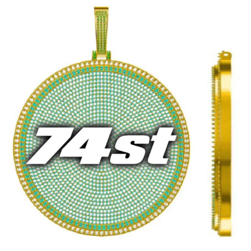 CUSTOM LETTER NECKLACE 3D BIG DISC sold by The GUU Shop