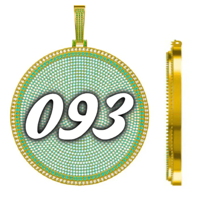 CUSTOM LETTER NECKLACE 3D BIG DISC sold by The GUU Shop