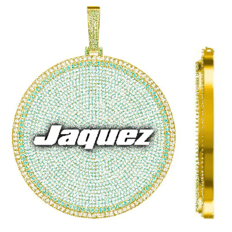 CUSTOM LETTER NECKLACE 3D BIG DISC sold by The GUU Shop