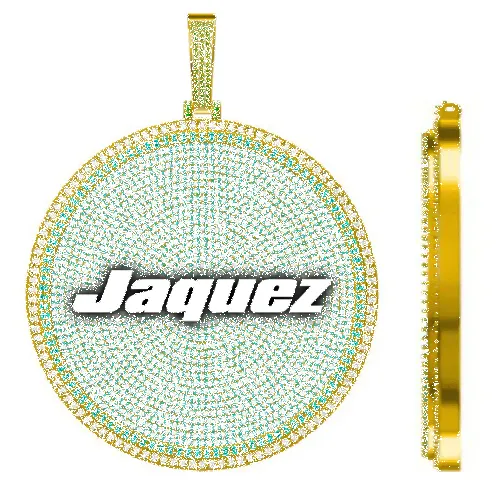 CUSTOM LETTER NECKLACE 3D BIG DISC sold by The GUU Shop