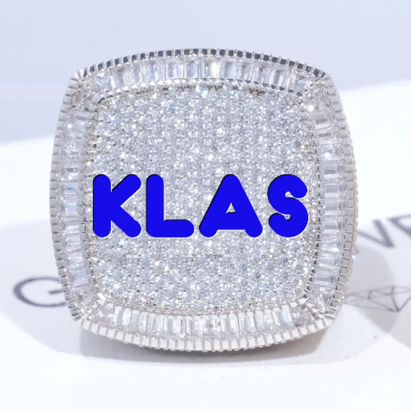 CUSTOM LETTER 3D ICED RING sold by The GUU Shop