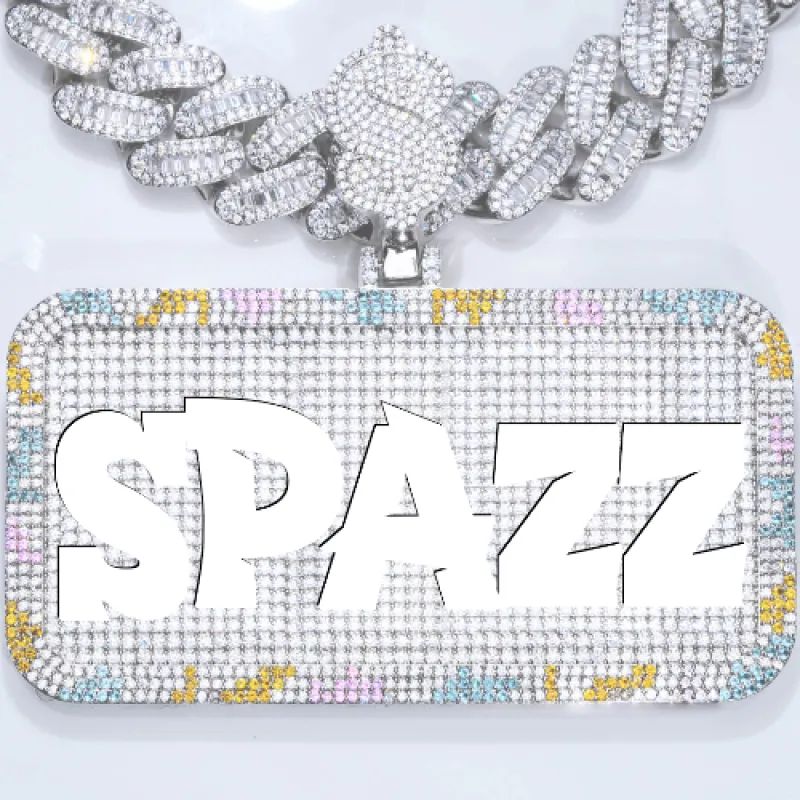 CUSTOM LETTER NECKLACE 3D COLORFUL SQUARE sold by The GUU Shop