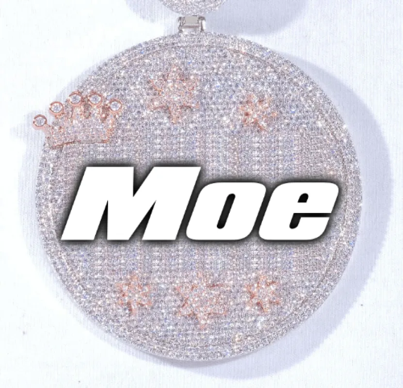 CUSTOM LETTER NECKLACE 3D BIG CROWN DISC sold by The GUU Shop