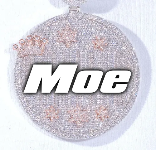 CUSTOM LETTER NECKLACE 3D BIG CROWN DISC sold by The GUU Shop