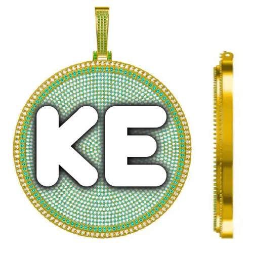 CUSTOM LETTER NECKLACE 3D BIG DISC sold by The GUU Shop